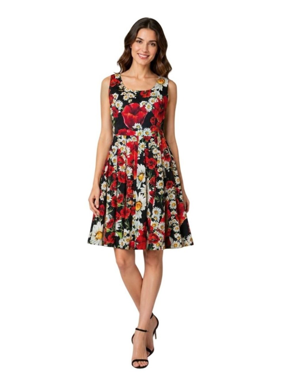 Dolce & Gabbana Floral Sleeveless Cotton A-Line Dress IT 44 MSRP $1250
